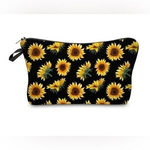 Sunflower Print Zipper Pouch